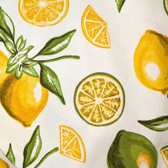 Isaac Mizrahi | Lemon & Lime Citrus Print Tailored White Shorts | Size 12 - Picture 6 of 12